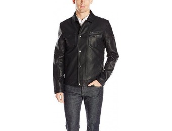 55% off Calvin Klein Jeans Men's Faux Leather Punk Moto Jacket