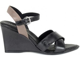 85% off Born "Hamada" Leather 2-Tone Wedge Sandals