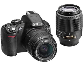 $250 off Nikon D3100 DSLR Camera w/ 18-55mm & 55-200mm Lenses