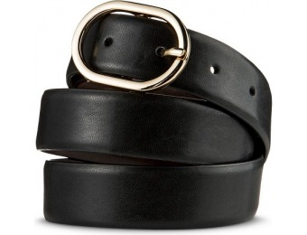 79% off Women's Solid Belt with Gold Buckle - Black - XL