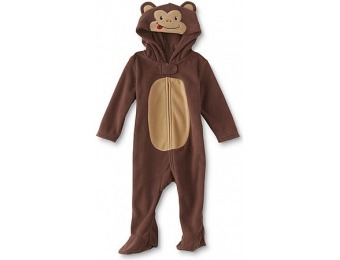 77% off Boy's Fleece Hooded Sleeper Pajamas - Monkey