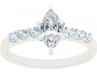 76% off 14K White Gold 7 Stone Marquise Certified Diamond Ring