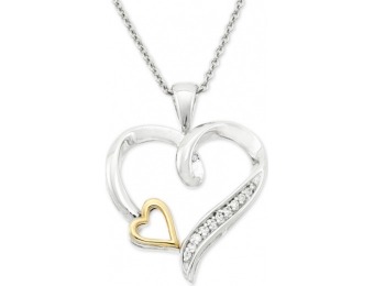 86% off Diamond Accent Double Heart Pendant Necklace