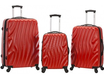 71% off Rockland 3 pc. Melbourne Hardisde Luggage Set, Red