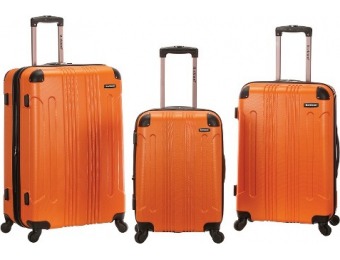 77% off Rockland 3pc Abs Luggage Set - Orange