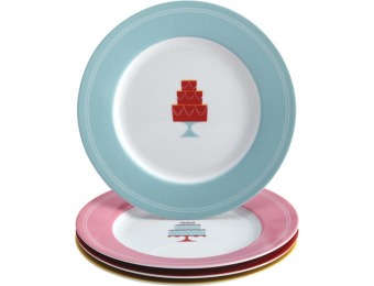 76% off Cake Boss 8" Dessert Plates (4-Count) - Red/Yellow/Pink/Blue