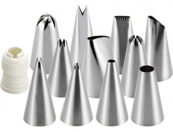 76% off Cake Boss 12-Pc Basic Decorating Tip Set - Stainless Steel