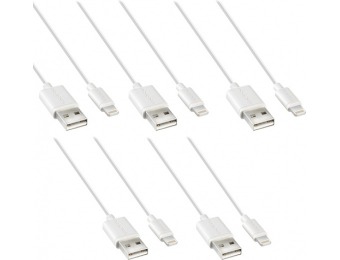 63% off Insignia Apple MFi Lightning Charge-and-Sync Cable 5-Pack