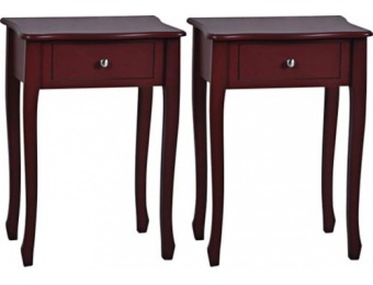 65% off Crestview Treasure Red 1-Drawer Accent Tables Set of 2