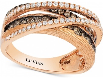 $3,511 off Le Vian Chocolatier Diamond Multi-Band Crisscross Ring