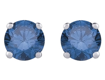 $500 off 14K White Gold 1/2ct. Blue I1 Diamond Earring Studs