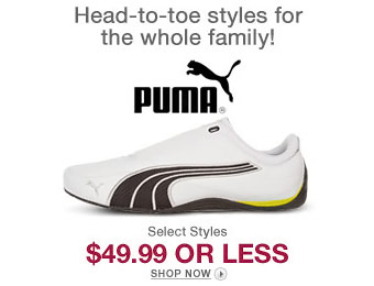 Puma Shoes, Clothing & Accessories for under $49.99