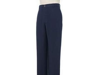 76% off VIP Washed Linen Plain Front Pants Big and Tall
