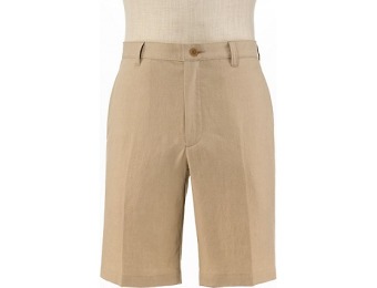 70% off VIP Linen Tailored Fit Plain Front Shorts