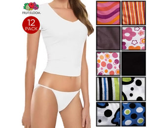 57% off 12-Pack: Fruit of the Loom Fashion Cotton String Bikinis