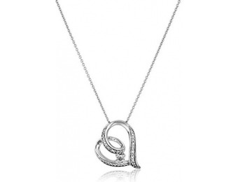 90% off Sterling Silver Diamond Heart Pendant Necklace