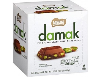 78% off Nestle Damak Fine Chocolate with Pistachios (6 Bars)
