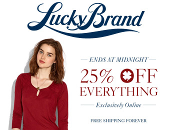 Extra 25% off Everything at Lucky Brand