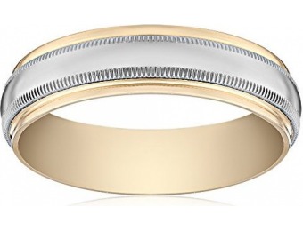 83% off Men's 14K Two-Tone Gold 6mm Comfort Fit Wedding Band