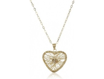 90% off 14k Gold Two-Tone Heart Dream Catcher Pendant Necklace