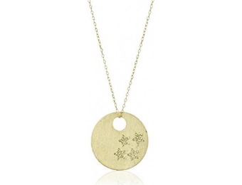 89% off 14k Yellow Gold Star Engraved Circle Disc Necklace