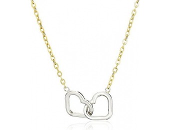 89% off 10k White and Yellow Gold Interlocking Heart Necklace