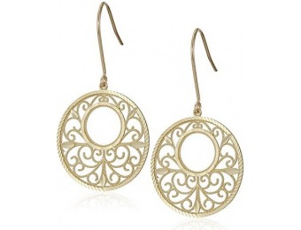 89% off 14k Gold Diamond-Cut Filigree Circle Dangle Earrings