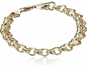 87% off 14k Yellow Gold 7mm Charm Bracelet, 7.25"