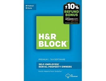 51% off H&R Block Tax Software Premium + State 2016 Win + Bonus