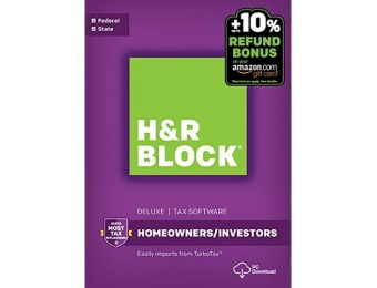 51% off H&R Block Tax Software Deluxe + State 2016 Win + Bonus