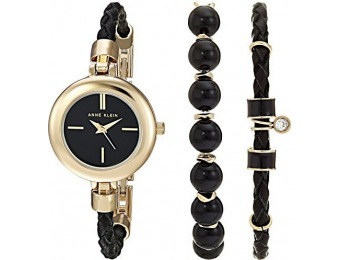 63% off Anne Klein Women's Metal and Leather Dress Watch