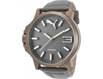 66% off Puma Men's Ultrasize Grey Leather and Dial Watch
