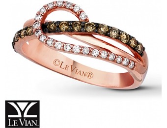 50% off LeVian Chocolate Diamonds 1/2 cttw Ring 14K Strawberry Gold