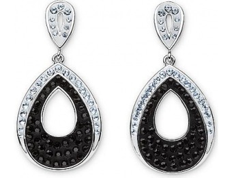 92% off Platinum Over Bronze Pear Black Crystal Dangle Drop Earrings