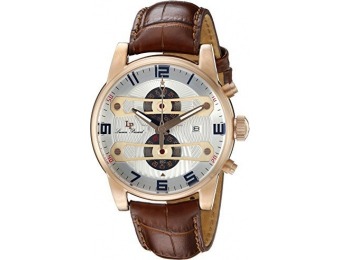 96% off Lucien Piccard Men's 'Bosphorus' Leather Casual Watch