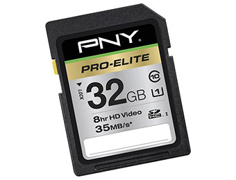 60% off PNY Pro-Elite 32GB SDHC Class 10 Memory Card