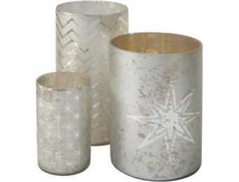 90% off Martha Stewart Living Patterned Silver Hurricanes