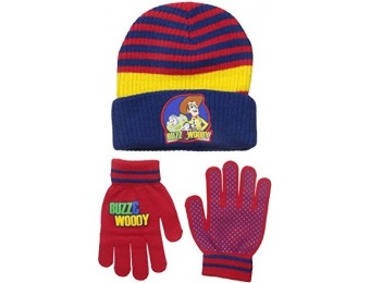 86% off Disney Big Boys Buzz and Woody Beanie with Gloves Set