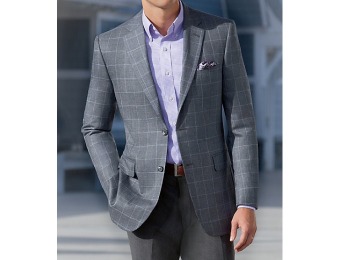 70% off Wool Windowpane Tailored Fit 2-Button Sportcoat