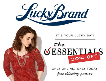 Extra 30% off Lucky Brand Essentials, Today (10/2) Only