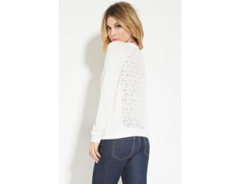 70% off Forever 21 Women's Crochet-Back Sweatshirt
