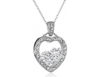 90% off Sterling Silver and Floating Crystal Pendant Necklace