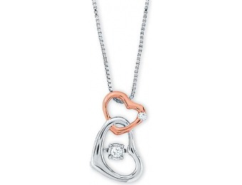 80% off Sterling Silver Rose Gold Diamond Accent Heart Pendant