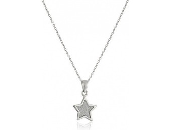 65% off Sterling Silver Glitter Star Pendant Necklace, 18"