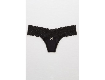 76% off Aerie Shine Thong + Lace