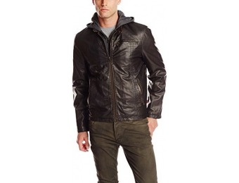84% off Levi's Men's Faux Leather Racer Hoody with Fleece Lining