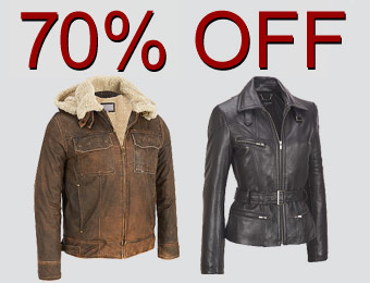 70% off select Leather Jackets, Brief Cases, Handbags, etc.