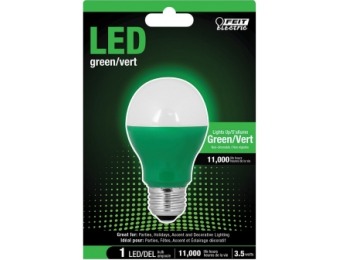 64% off Feit Green LED Performance Party Light Bulb (A19/G/10KLED)