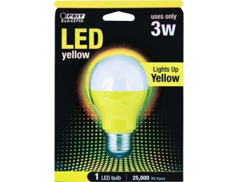 64% off Feit Yellow LED Performance Party Light Bulb (A19/Y/LED)