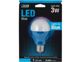 64% off Feit Blue LED A-Line Party Bulb (A19/B/10KLED)